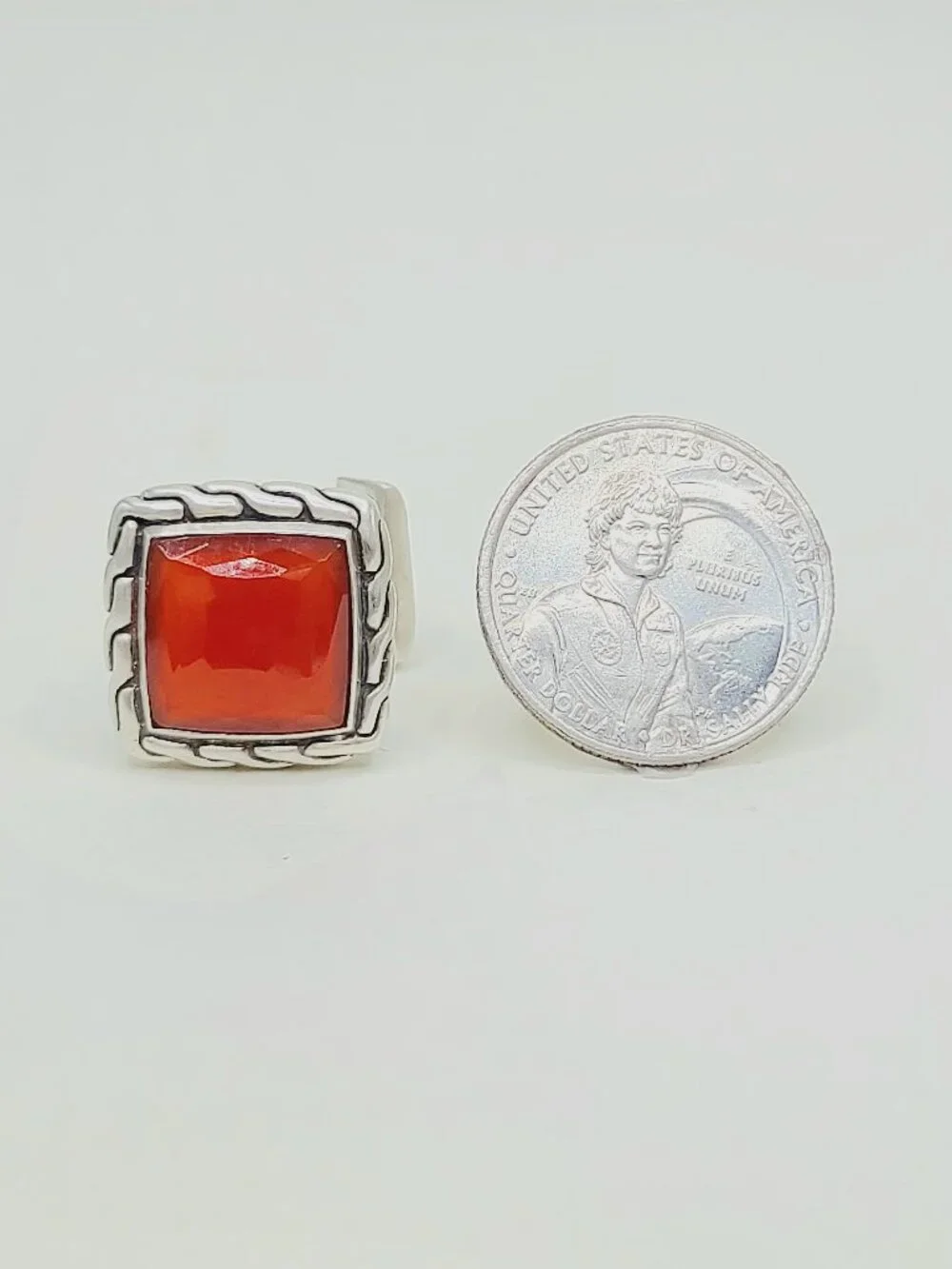 John Hardy Classic Chain Cufflinks in Sterling Silver w/ Carnelian - RARE